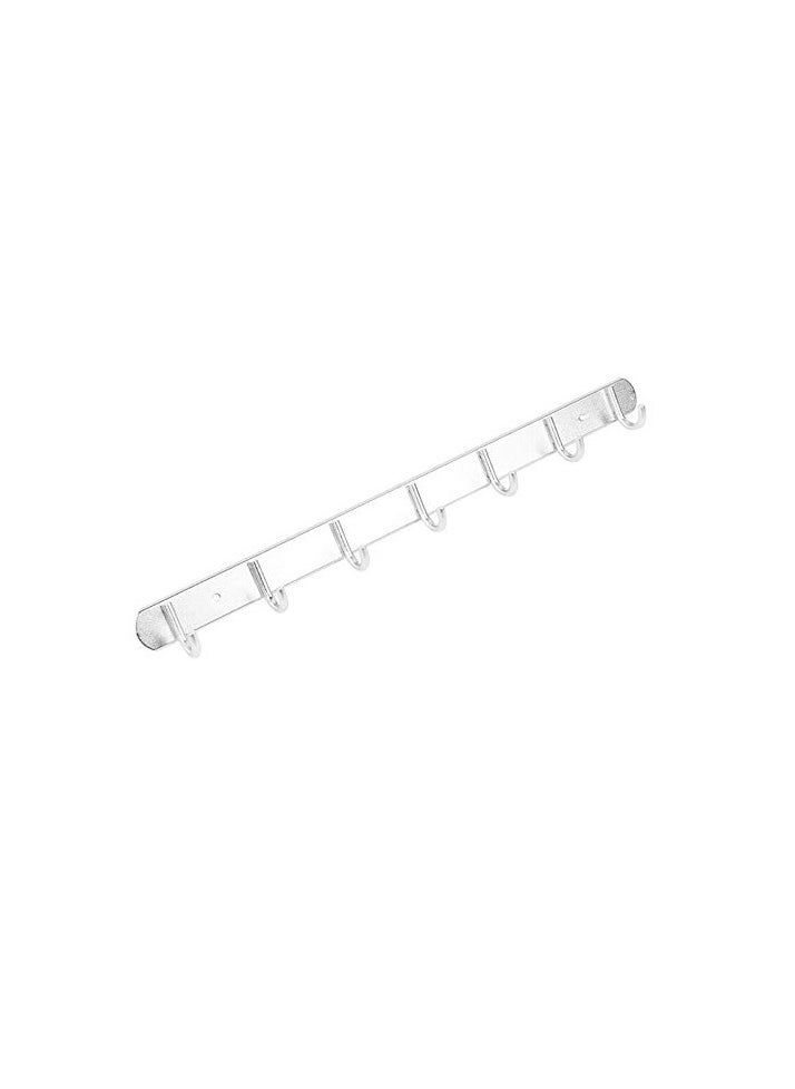CATANES 2Pieces Aluminum Hooks Bar Hooks Hat Clothes Robe Holder Rack Wall Mounted Bathroom Kitchen Hanger 20cm and 60cm - Silver  - Image 1