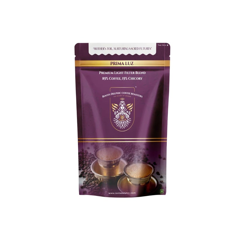 ROOTS DELPHIC COFFEE ROASTERS PRIMA LUZ Ground Coffee (250 grams, Classic Roast) - Image 1
