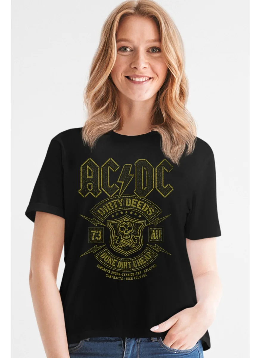 روك اند رول Snowy Acdc Black Women's T-shirt