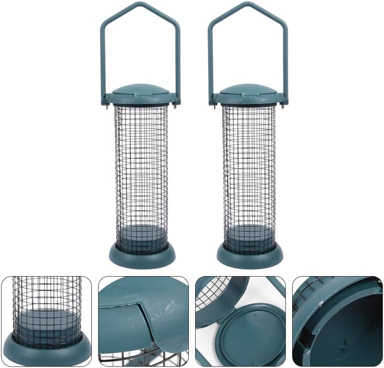 FUNOMOCYA 2pcs Outdoor Bird Feeder Grease Container Metal Bird Tube Feeder Metal Birds Feeder Food Container Suet Bird Feeder Automatic Pet Feeder Bird Resting Tool Hanging Plastic - Image 4