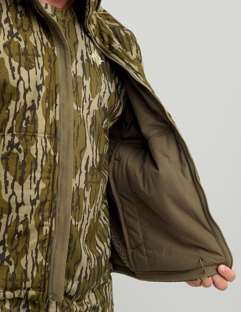 Nomad Mens Harvester VX3 Jacket - Insulated, Wind-Resistant, and Quiet Hunting Jacket for Cold-Weather Performance, Mossy Oak Bottomland Camo, Large - Image 4