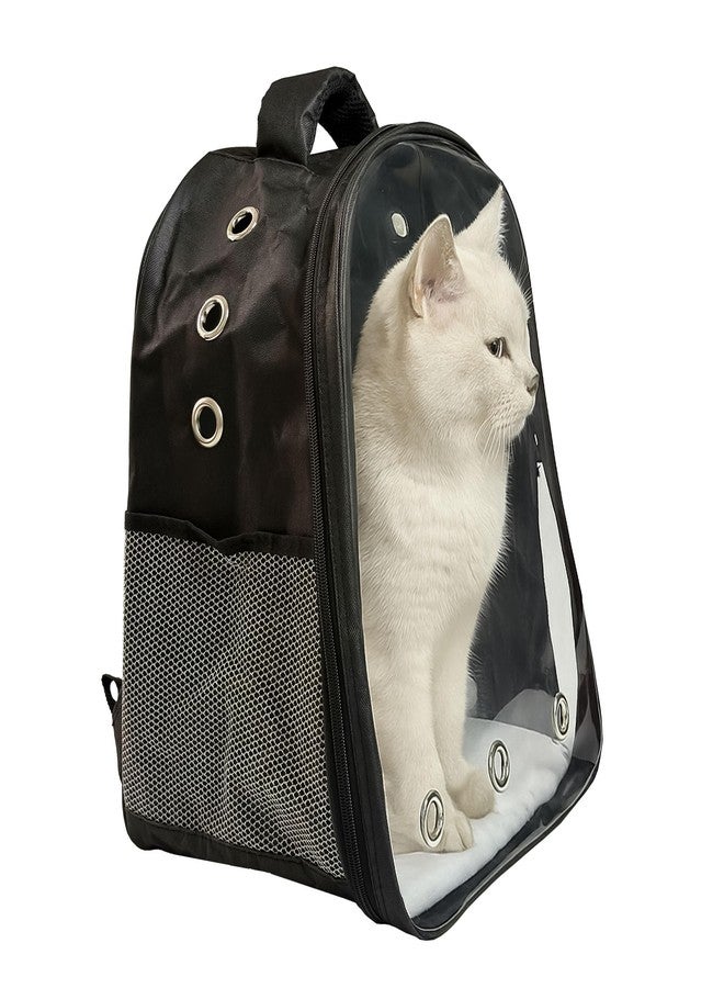 Tailworld Portable Pet Carrier Backpack for Cats & Small Dogs - Transparent Window, 9 Air Vents, Breathable Mesh, Built-in Safety Leash, Lightweight Travel Bag for Outdoor & Travel (Black) - Image 1
