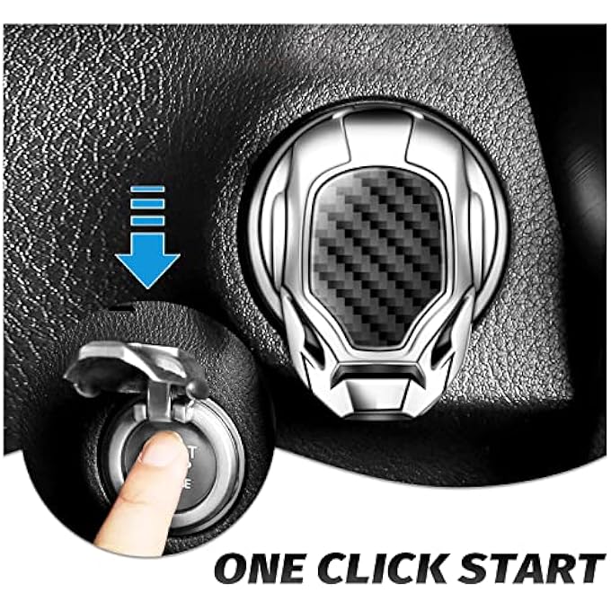 KASTWAVE Start Button Cover For Car Engine Push Start Stop Button Protective Cover Decoration Car Interior Modification Accessories Push To Start Cover Silver - Image 4