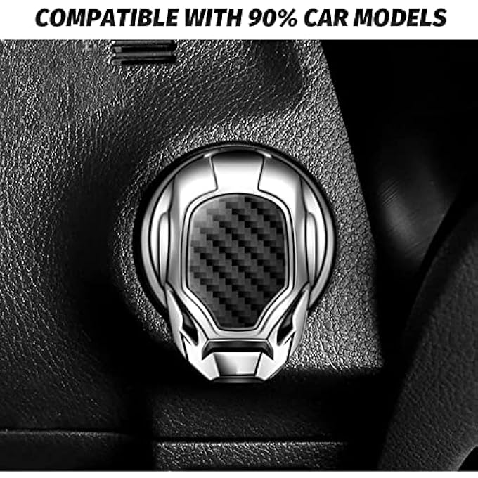 KASTWAVE Start Button Cover For Car Engine Push Start Stop Button Protective Cover Decoration Car Interior Modification Accessories Push To Start Cover Silver - Image 3