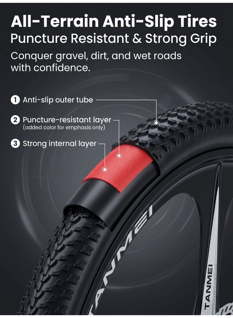 ETG 26-Inch 21-Speed Foldable Mountain Bike – High Carbon Steel Frame, 3-Blade Wheel - Image 5