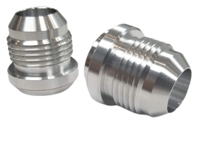 12AN Aluminum Male Weld on Bung 37 Degree JIC -12 12 AN12 Weldable Fitting Fuel Oil Coolant Fluid Air Bare Aluminum Raw Finish Turbo Drain Catch Can 1-1/16-12 Thread Flared Made In The USA