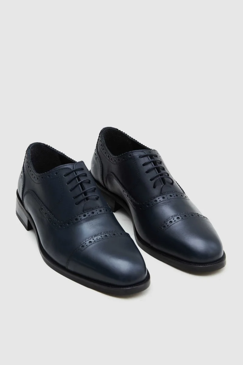 D'S DAMAT D'S Groom Ds Groom Navy Blue Leather Shoes