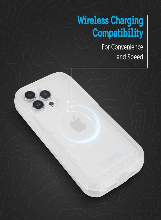 بيلكان جراب Pelican Voyager Series - لهاتف iPhone 14 Pro Max مقاس 6.7 بوصة [متوافق مع الشحن اللاسلكي] [مضاد للاصفرار] جراب هاتف متين مع مشبك حزام وحافظة وحامل [حماية من السقوط من ارتفاع 18 قدمًا وفقًا للمعايير العسكرية] - شفاف - Image 4