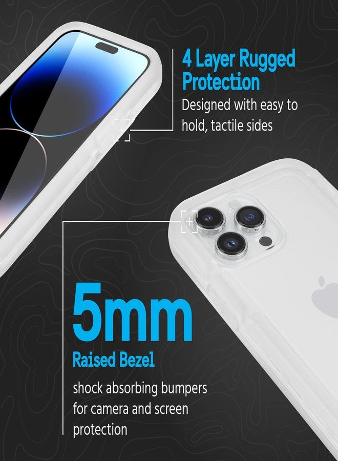 بيلكان جراب Pelican Voyager Series - لهاتف iPhone 14 Pro Max مقاس 6.7 بوصة [متوافق مع الشحن اللاسلكي] [مضاد للاصفرار] جراب هاتف متين مع مشبك حزام وحافظة وحامل [حماية من السقوط من ارتفاع 18 قدمًا وفقًا للمعايير العسكرية] - شفاف - Image 5