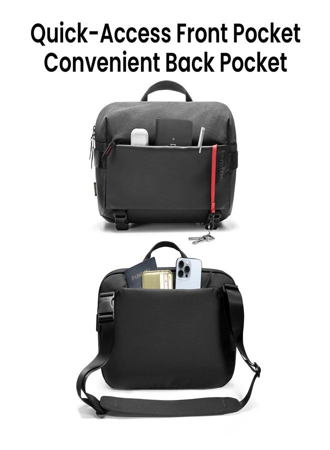 tomtoc Compact EDC Sling Bag 3L-10L, Minimalist Crossbody Bag Chest Shoulder Pack for Men Women, X-pac/Recycled Polyester, Black, L/(Fits up to 14-inch MacBook), Stylish - Image 5