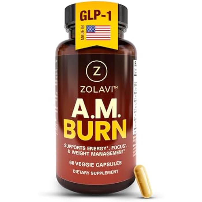 A.M. Burn GLP-1 Supplement Weight Loss Support | Berberine HCL + Chromium Picolinate + Green Tea + BioPerine | Developed by Weight Management Experts | USA Made, GMP Certified, 60 Caps - Image 1