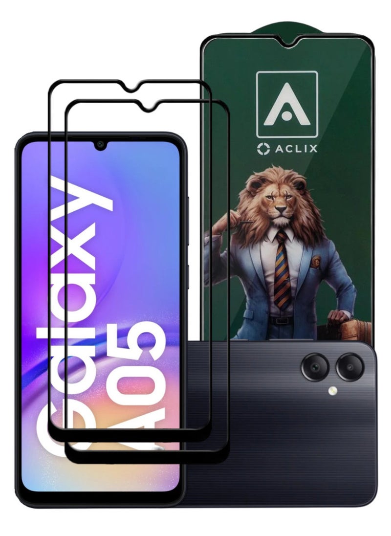 ACLIX 2 Pieces Antistatic ESD Dustproof Premium Quality High Definition Tempered Glass Screen Protector Designed For Samsung Galaxy A05 - Image 1