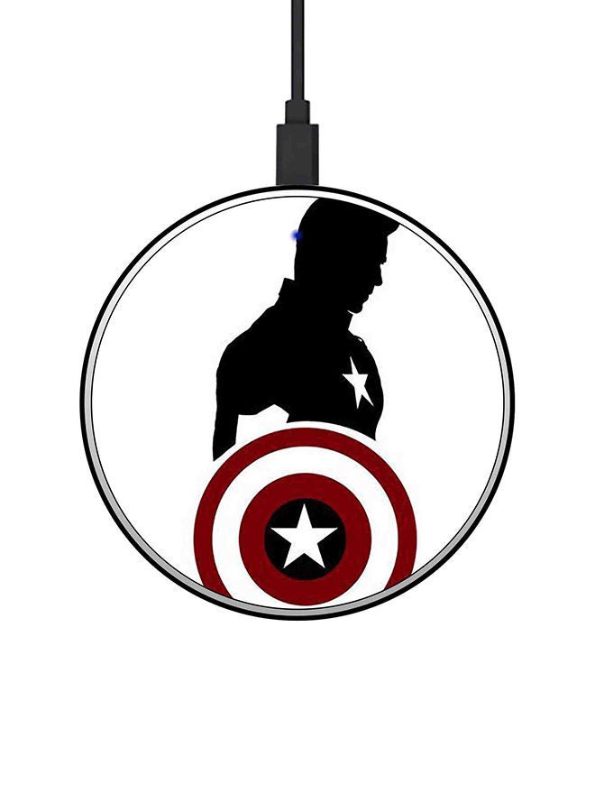 NIBEMINENT Qi-Certified 15W Fast Wireless Charger Ultra Slim Captain America Multicolour - Image 1