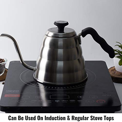 InstaCuppa Stainless Steel Pour Over Coffee & Tea Kettle with Built-in Thermometer for Exact Temperature, Gooseneck Spout for Smooth Pouring, Easy to Grip & Heat Resistant Handle, 1200 ML - Image 3