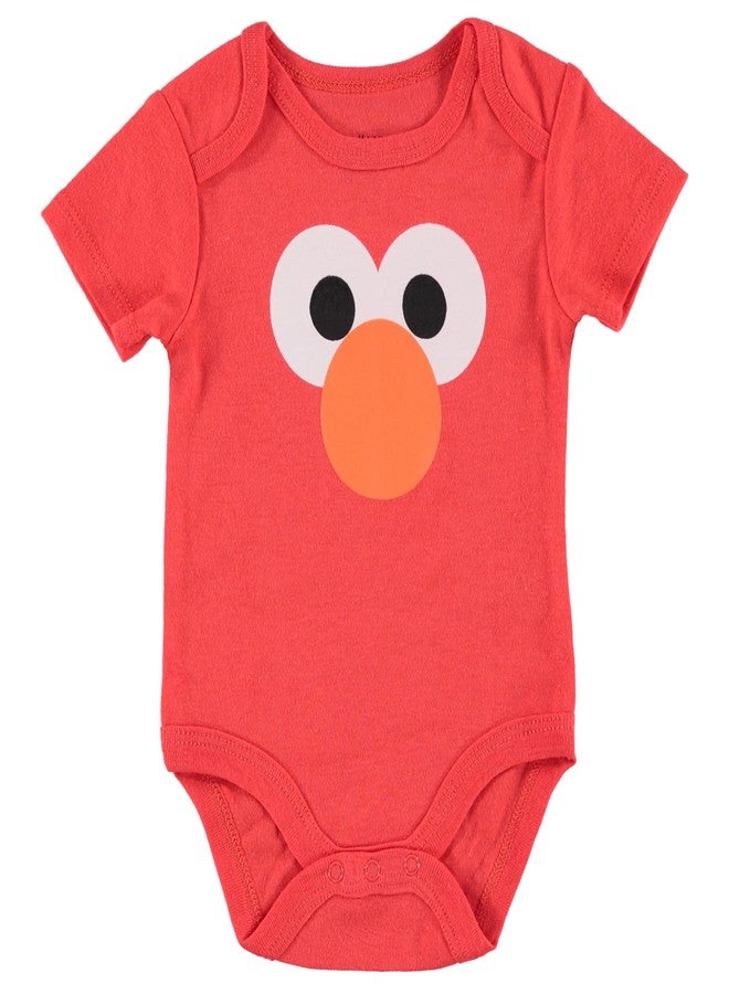 Happy Threads طقم هدايا بيبي إلمو من شارع السمسم، طقم ملابس بيبي 3 قطع، بدلة وقبعة وجوارب، (أحمر، 0-3 أشهر) - Image 4