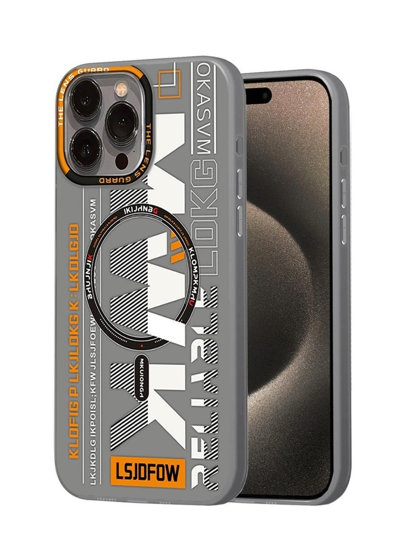 Techie Aesthetic Translucent TPU MWK Magnetic Magsafe Case with Raised Camera Lens Protector for Apple iPhone 15 Pro - Light Grey - Image 1