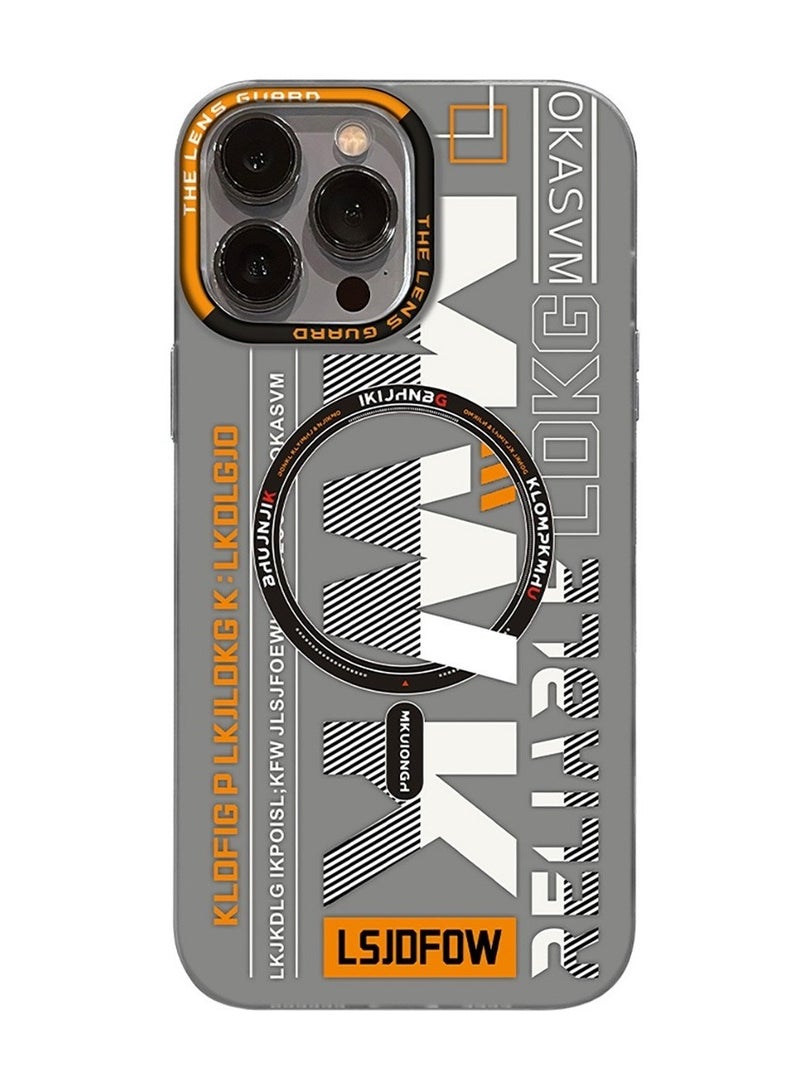 Techie Aesthetic Translucent TPU MWK Magnetic Magsafe Case with Raised Camera Lens Protector for Apple iPhone 15 Pro - Light Grey - Image 2