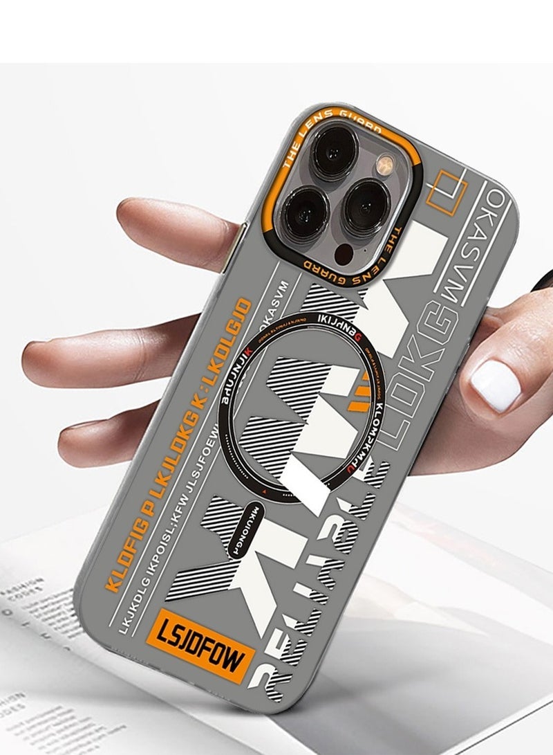 Techie Aesthetic Translucent TPU MWK Magnetic Magsafe Case with Raised Camera Lens Protector for Apple iPhone 15 Pro - Light Grey - Image 3