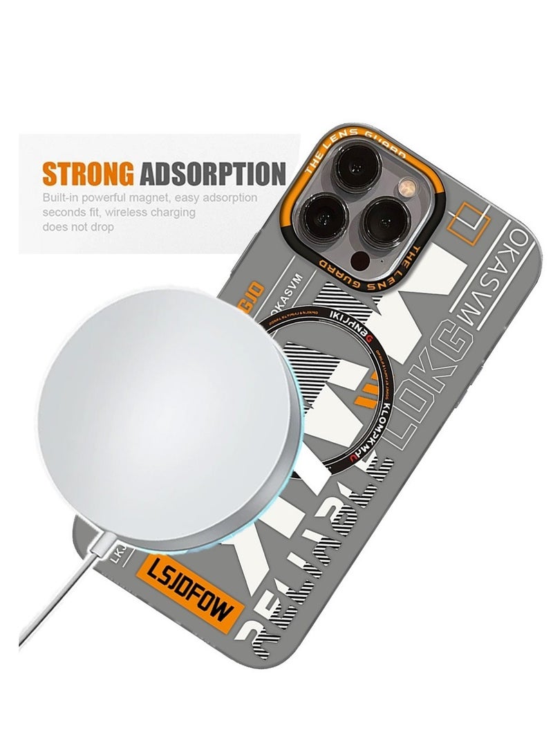 Techie Aesthetic Translucent TPU MWK Magnetic Magsafe Case with Raised Camera Lens Protector for Apple iPhone 15 Pro - Light Grey - Image 4