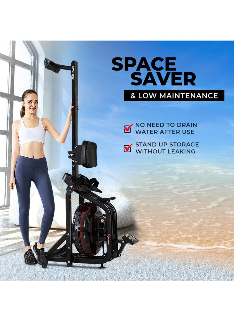 Fitness® Rwc-1000 Water Rowing Machine With Digital Display For Commercial Use,8 Levels Of Water Resistance,Maximum User Weigh Is 135Kg Of Rower