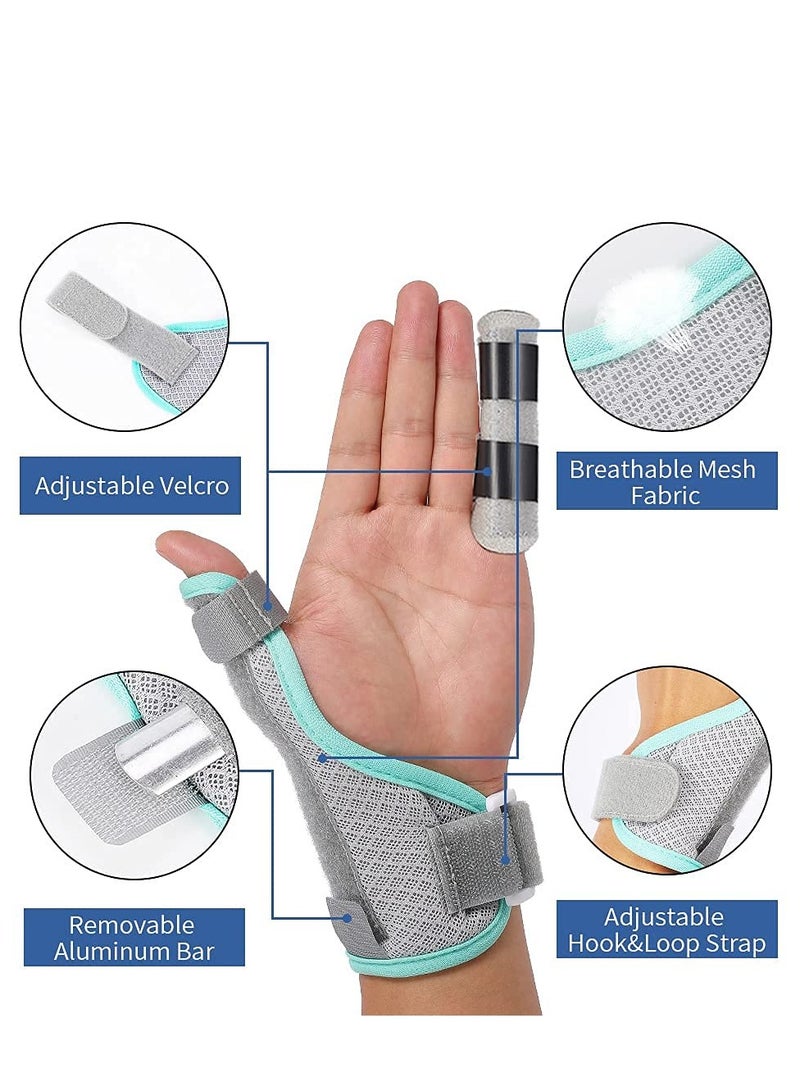 KASTWAVE Thumb Support Brace with 2 Pieces Finger Splint Thumb Splint and Wrist Stabilizer Splint for BlackBerry Thumb Trigger Finger Arthritis, Tendonitis, Sprained and Carpal Tunnel Supporting - Image 3