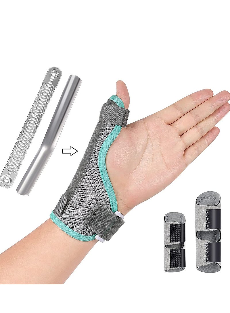 KASTWAVE Thumb Support Brace with 2 Pieces Finger Splint Thumb Splint and Wrist Stabilizer Splint for BlackBerry Thumb Trigger Finger Arthritis, Tendonitis, Sprained and Carpal Tunnel Supporting - Image 1