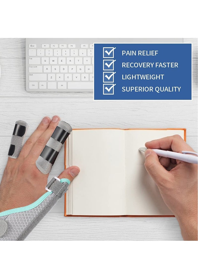 KASTWAVE Thumb Support Brace with 2 Pieces Finger Splint Thumb Splint and Wrist Stabilizer Splint for BlackBerry Thumb Trigger Finger Arthritis, Tendonitis, Sprained and Carpal Tunnel Supporting - Image 2