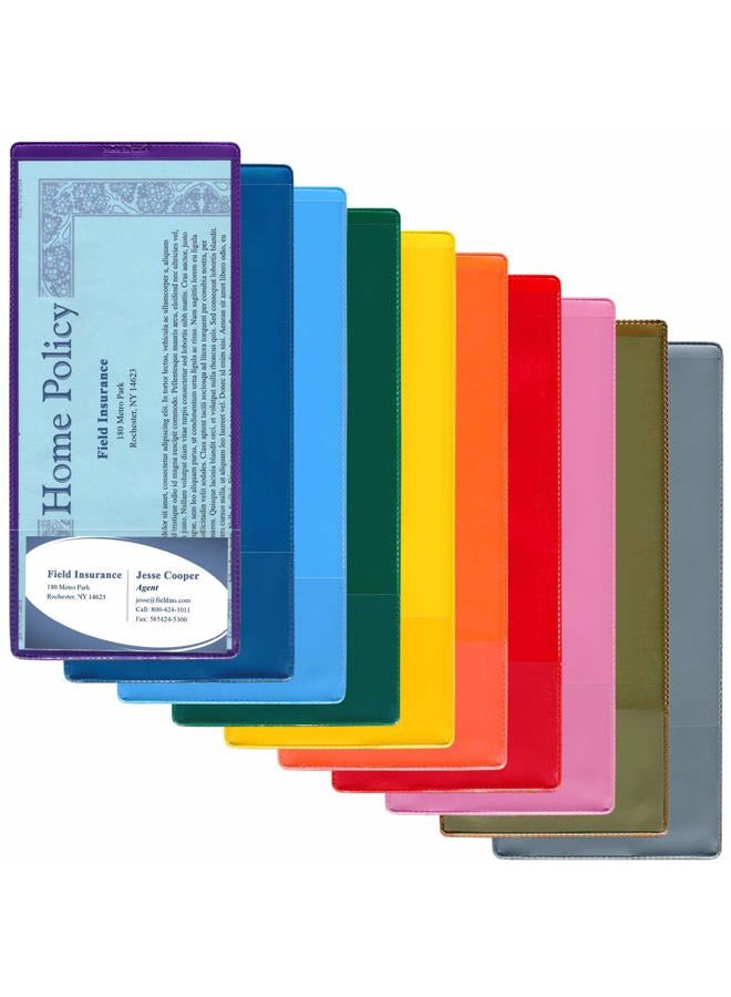 STORE SMART Plastic Policy Holder with Business Card Pocket - 4" x 9" - Variety 20-Pack - INS30VP-2 - Image 1