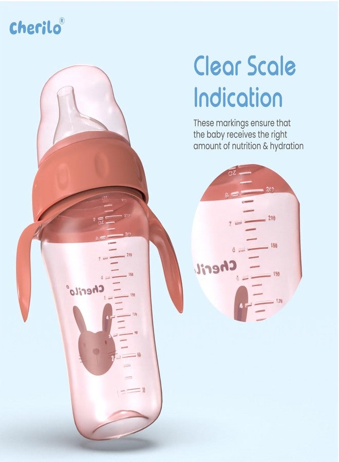 Cherilo زجاجة ماء للأطفال من شيريلو بتصميم الأرنب الصغير، مزودة بفوهة وماصة سيليكون مع مقبض، مانعة للانسكاب، مناسبة للأطفال من عمر 6 إلى 12 شهرًا، غير سامة، خالية من مادة BPA، لون وردي، سعة 300 مل، مناسبة للأطفال من عمر 6 أشهر فما فوق. - Image 5