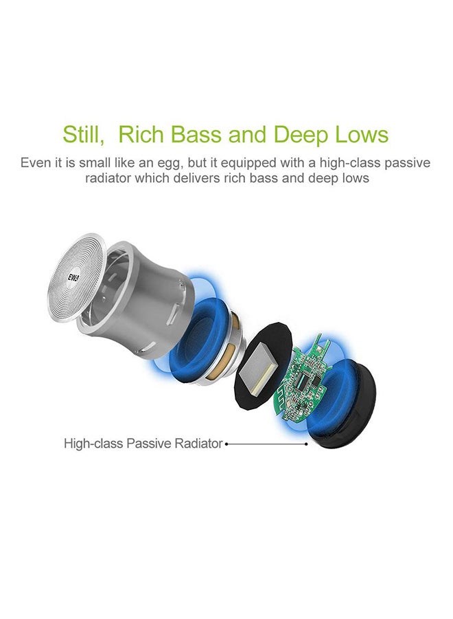 Mini Wireless Bluetooth Bass Speaker Grey - Image 2