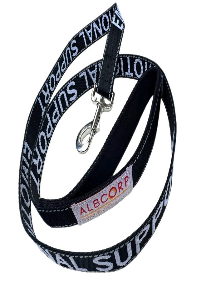 Albcorp Emotional Support Dog Leash 4 FT x 1 Inch – Reflective ESA Leash with Embroidered Emotional Support Lettering, Heavy-Duty Nylon, Padded Neoprene Handle, (Black, Emotional Support) - Image 5