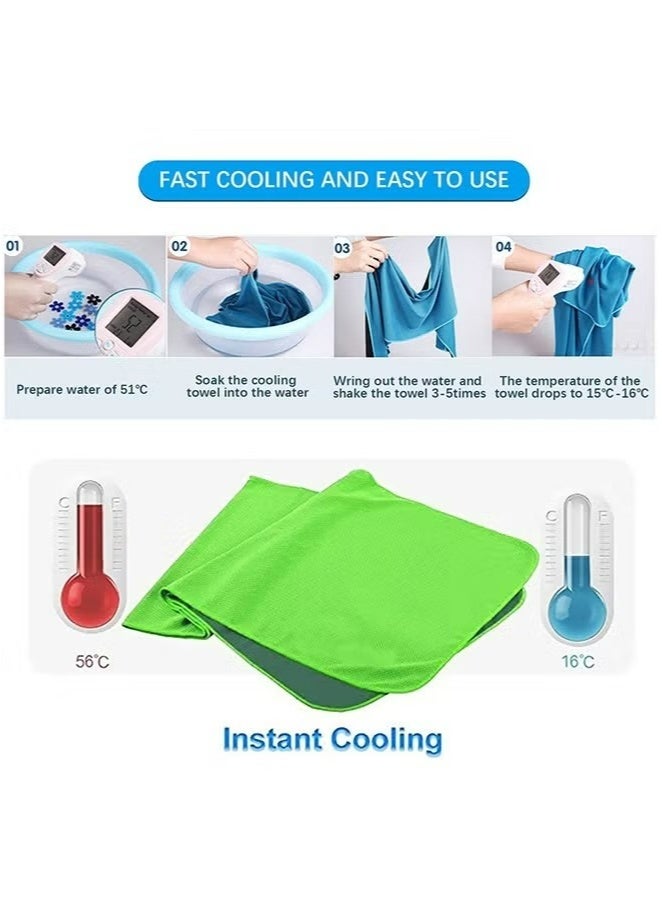 YOUGE 4Pcs Cooling Towel, Ice Sports Towel, Cool Towel for Instant Cooling,for Yoga, Travel, Golf, Gym,Camping, Fitness, Running, Workout & More Activities (31.5"x11.8") - Image 5