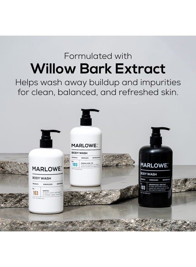 Marlowe No. 103 Men's Body Wash 16 oz | Energizing & Refreshing | Made with Natural Ingredients | Aloe & Green Tea Extracts - Image 5