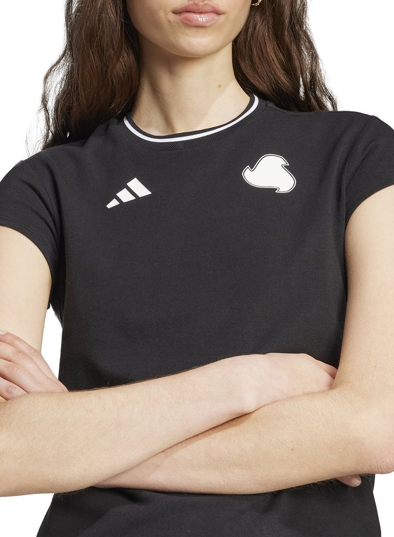 اديداس تي شيرت قطن للأطفال بتصميم خطوط ثلاثية - Image 4