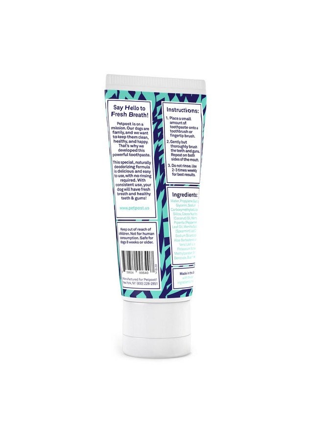 Petpost | Toothpaste for Dogs - Coconut Oil and Baking Soda Based Dental Gel That Naturally Eliminates Bad Breath - Dirt, Gunk, and Tooth Buildup Gone - Mint Flavor 4 oz. - Image 2