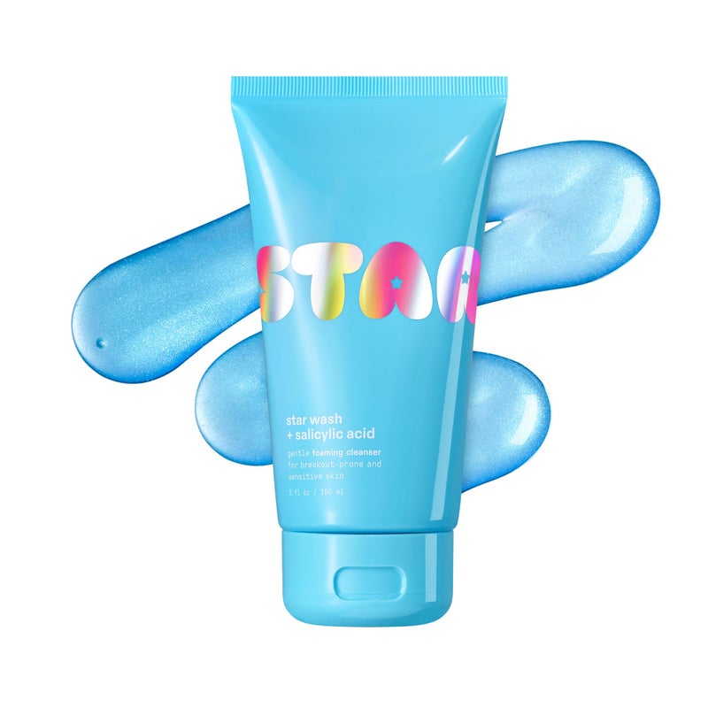 Starface World Starface Star Wash + Salicylic Acid, Foaming Facial Cleanser, Made for Breakout-Prone and Sensitive Skin, Minimize Breakouts and Unclog Pores, Unscented, Fragrance-Free (5 fl oz) - Image 1