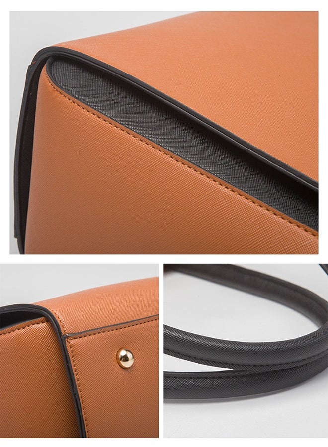 general New Fashion 4-Piece Set: Color-Blocked Large-Capacity Tote and Convertible Crossbody Organizer Bag, Designed for Women - Image 5