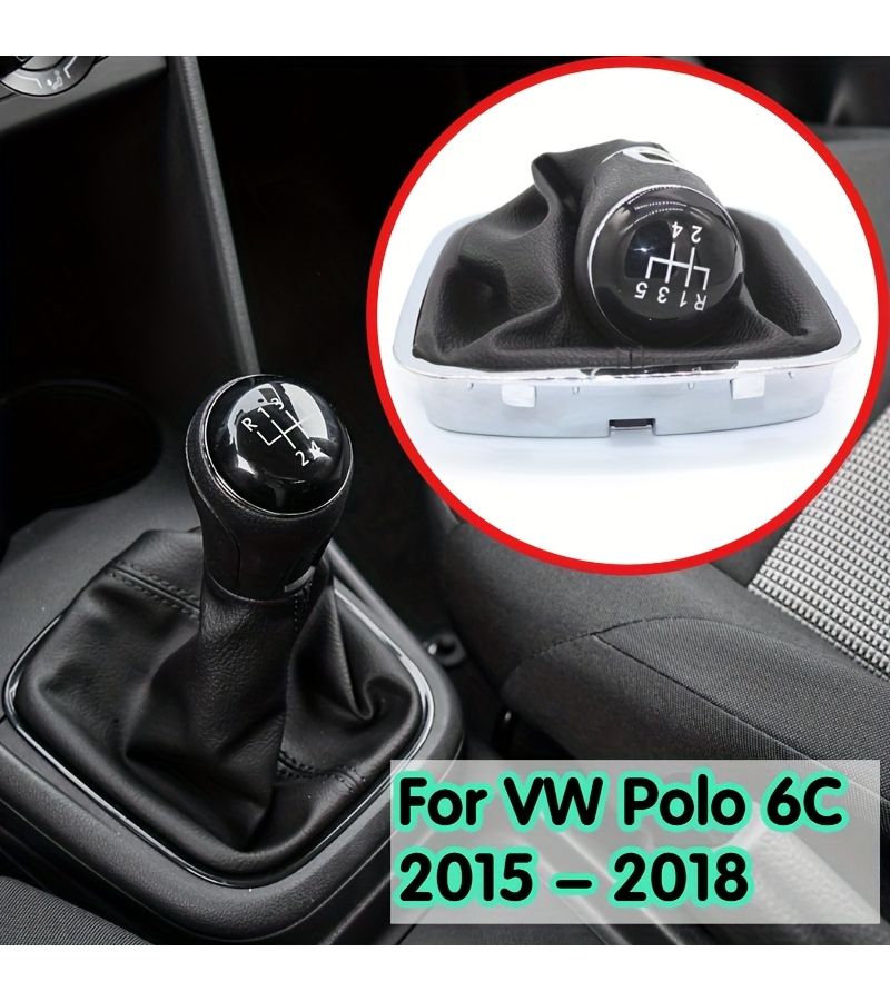 Universal 5 Speed PU Leather Gear Shift Knob Lever Manual Shifter Dust Cover For VW 2015-2018 - Image 4