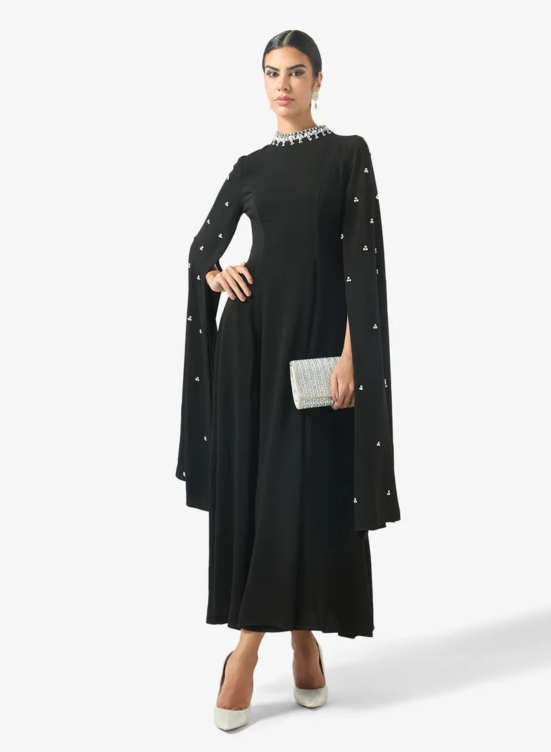 Akadia Fashion  Embellished neck A-line dress for Women | Best Price UAE