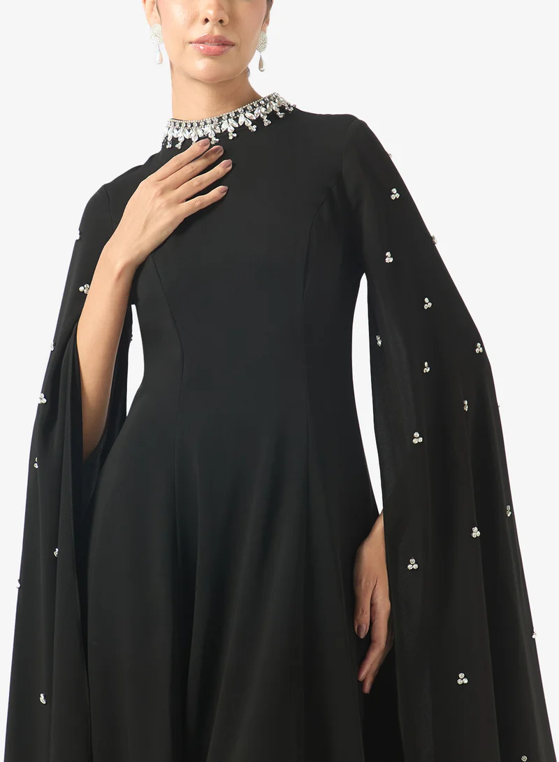 Akadia Fashion  Embellished neck A-line dress for Women | Best Price UAE