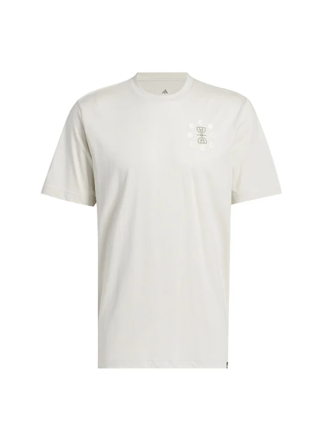 adidas Adidas Dawn2Dusk Tee 2 Beige Graphic Tee (Short Sleeve) T-Shirts For Men