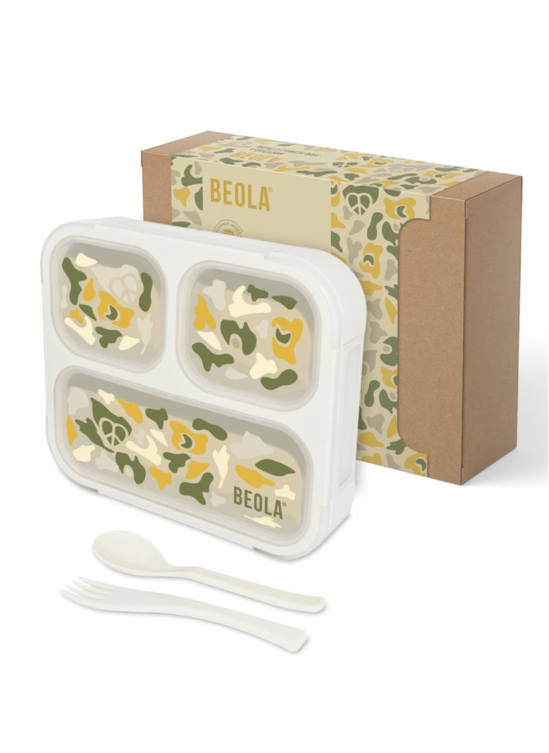 BEOLA Multi Compartment Lunch Box For Kids Adults, 3Sand Camo  - Image 1