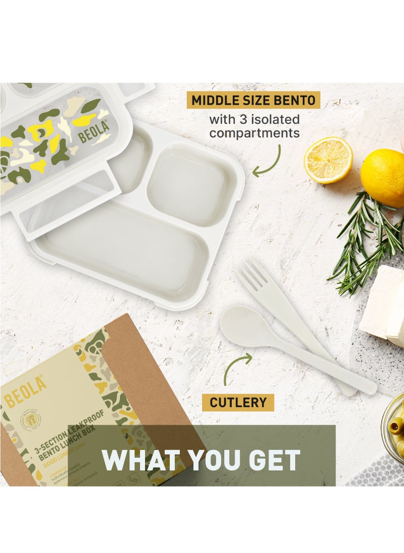BEOLA Multi Compartment Lunch Box For Kids Adults, 3Sand Camo  - Image 3