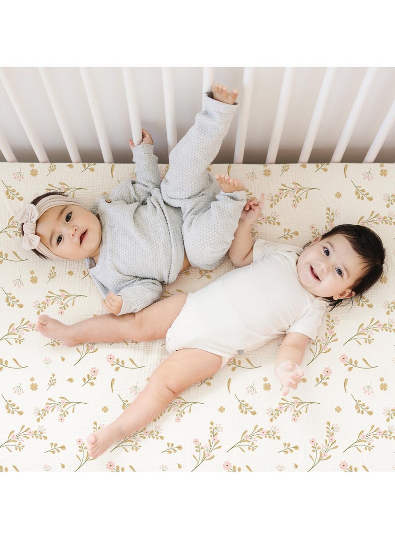 general Baby cotton yarn fitted crib full package bedspread double cotton yarn breathable sheets - Image 2