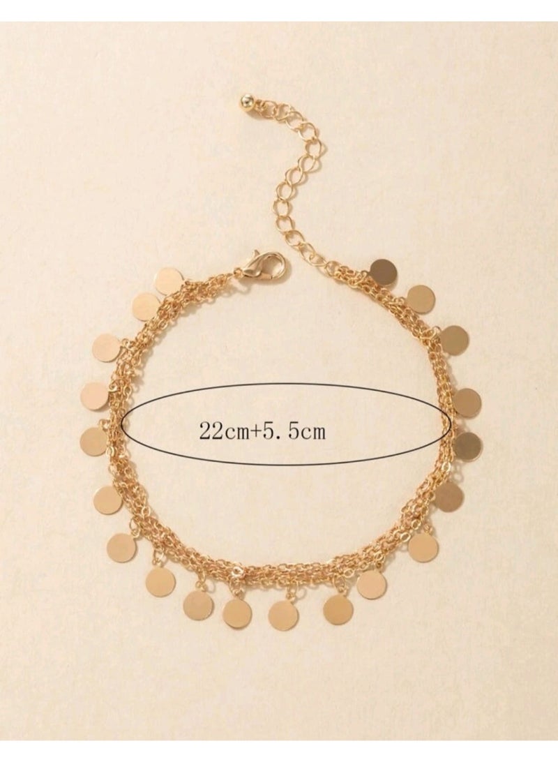 Shein Round Charm Layered Anklet - Image 2