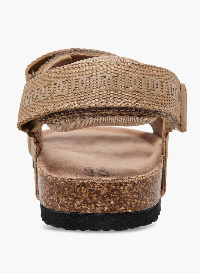 Mister Duchini Monogram Textured Sandals With Hook And Loop Closure - Image 4