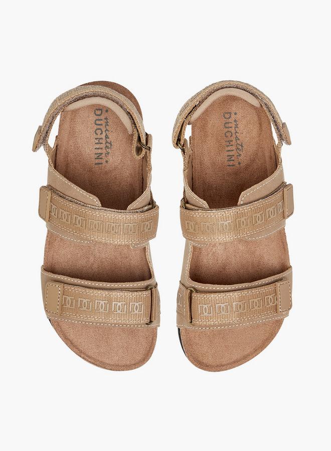 Mister Duchini Monogram Textured Sandals With Hook And Loop Closure - Image 2