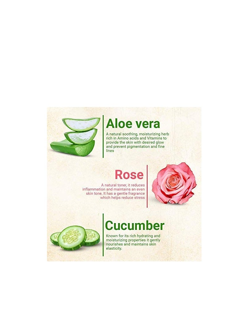 moha Aloe Vera Gel Enriched With Rose and Cucumber For Face and Skin  Pure and Natural Face Gel Helps in Healing of Skin 200Gm Pack of 1 - Image 2