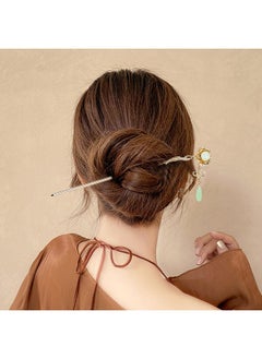Cinaci Cinaci 10 Pieces Decorative Vintage Retro Pearl Gold Metal Hair Sticks Pins with Pendants Chinese Hanfu Asian Flower Butterfly Hair Chopsticks Hair Bun Updo Holders Long Hairpins for Women Girls  - Image 4