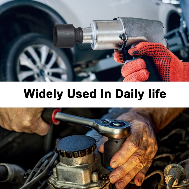 JETECH 1/2 Inch Drive 27mm Standard Impact Socket, Chrome Molybdenum Alloy Steel, 6-Point Design, Metric - Image 5